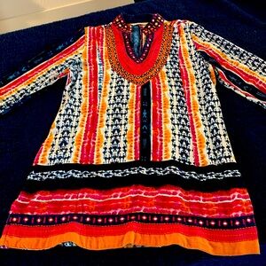 Soft Surrounding Embroidered Pull over shirt XS